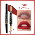 2 in 1 Matte Lipstick Lipliner Pencil 6 Color Christmas Gift Waterproof Lipstick Sexy Red Long Lasting Lipliner Makeup