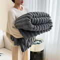 Luxury Soft Faux Rabbit Fur Throw Blanket Fluffy Warm Solid Color Plush Blanket for Sofa Bed Single Double Spring Autumn Plaid